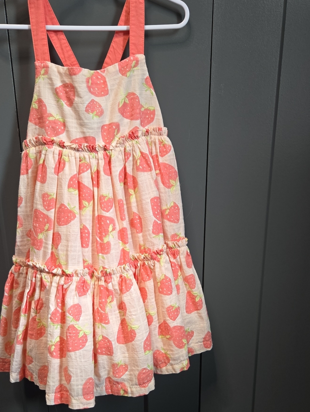 Cynthia Rowley Coral Strawberry Tiered Sundress